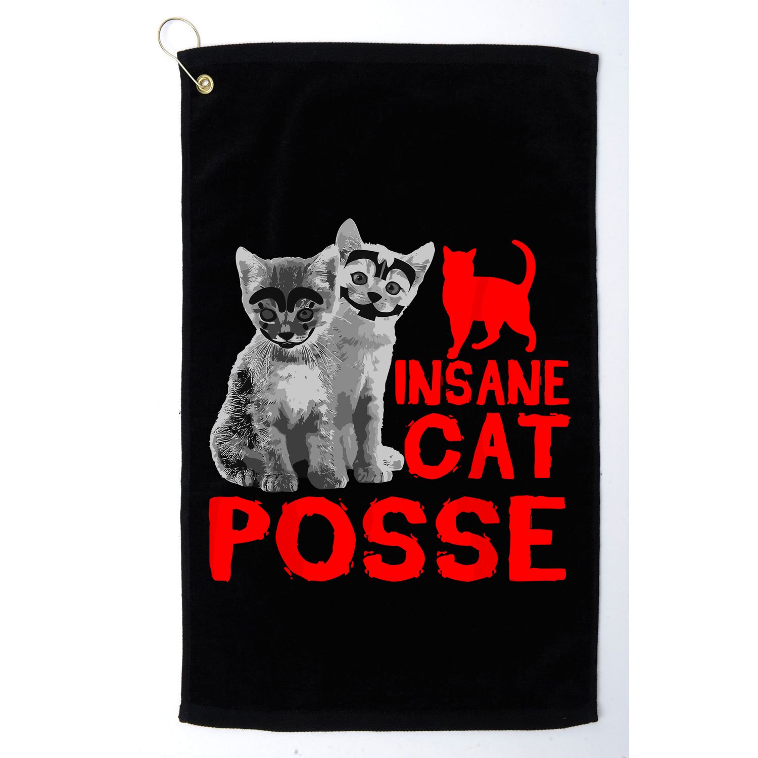 Funny Cat Insane Cat Posse Golf Towel