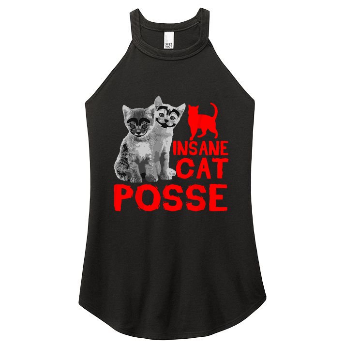 Funny Cat Insane Cat Posse Women's Perfect Tri Rocker Tank