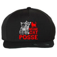 Funny Cat Insane Cat Posse Wool Snapback Cap