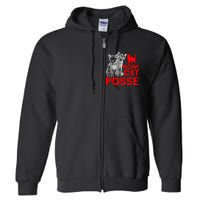 Funny Cat Insane Cat Posse Full Zip Hoodie