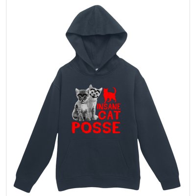 Funny Cat Insane Cat Posse Urban Pullover Hoodie