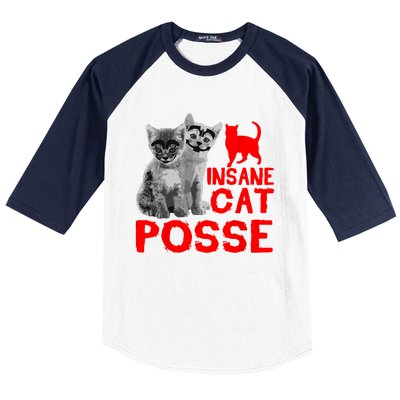 Funny Cat Insane Cat Posse Baseball Sleeve Shirt