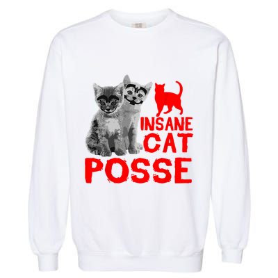 Funny Cat Insane Cat Posse Garment-Dyed Sweatshirt