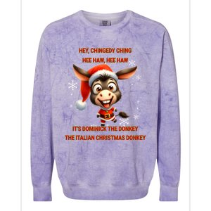 Funny Christmas Italian Christmas Donkey Dominick The Donkey Colorblast Crewneck Sweatshirt