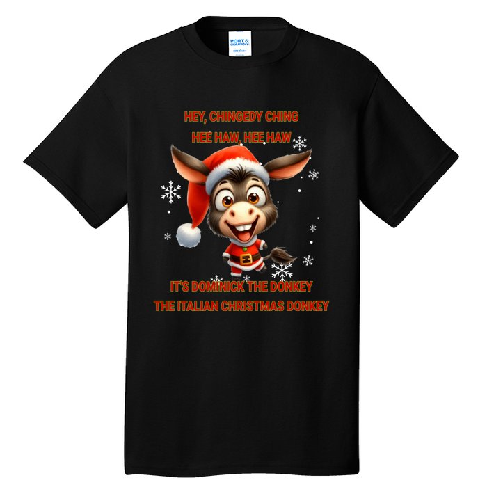 Funny Christmas Italian Christmas Donkey Dominick The Donkey Tall T-Shirt