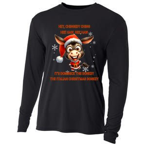 Funny Christmas Italian Christmas Donkey Dominick The Donkey Cooling Performance Long Sleeve Crew