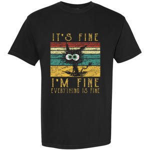 Funny Cat It's Fine I'm Fine Everything Is Fine Cat Garment-Dyed Heavyweight T-Shirt