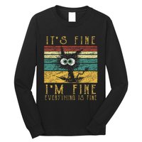 Funny Cat It's Fine I'm Fine Everything Is Fine Cat Long Sleeve Shirt