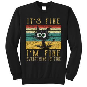 Funny Cat It's Fine I'm Fine Everything Is Fine Cat Sweatshirt