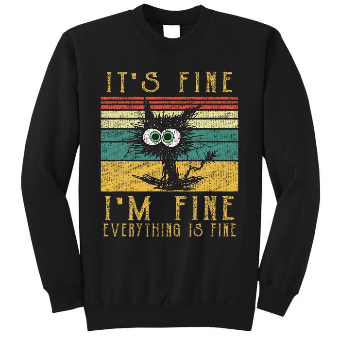 Funny Cat It's Fine I'm Fine Everything Is Fine Cat Sweatshirt