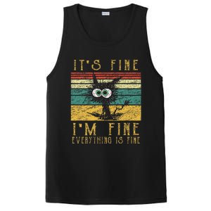 Funny Cat It's Fine I'm Fine Everything Is Fine Cat PosiCharge Competitor Tank