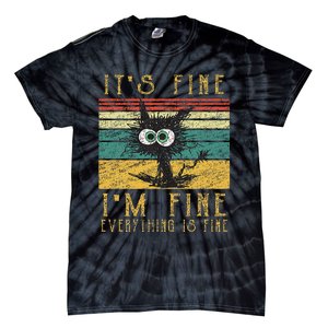 Funny Cat It's Fine I'm Fine Everything Is Fine Cat Tie-Dye T-Shirt