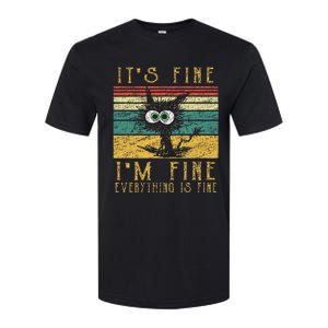 Funny Cat It's Fine I'm Fine Everything Is Fine Cat Softstyle CVC T-Shirt