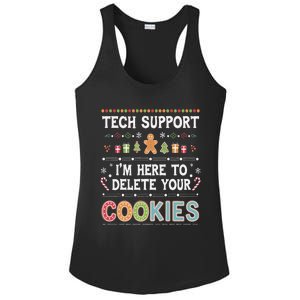 Funny Christmas I’M Here To Delete Your Cookies Techsupport Ladies PosiCharge Competitor Racerback Tank