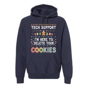 Funny Christmas I’M Here To Delete Your Cookies Techsupport Premium Hoodie