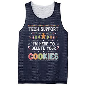 Funny Christmas I’M Here To Delete Your Cookies Techsupport Mesh Reversible Basketball Jersey Tank