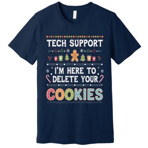 Funny Christmas I’M Here To Delete Your Cookies Techsupport Premium T-Shirt