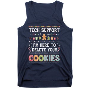 Funny Christmas I’M Here To Delete Your Cookies Techsupport Tank Top