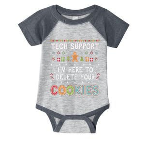 Funny Christmas I’M Here To Delete Your Cookies Techsupport Infant Baby Jersey Bodysuit