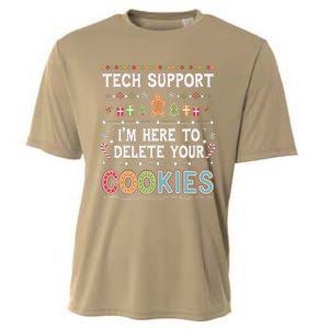 Funny Christmas I’M Here To Delete Your Cookies Techsupport Cooling Performance Crew T-Shirt