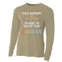 Funny Christmas I’M Here To Delete Your Cookies Techsupport Cooling Performance Long Sleeve Crew