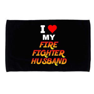 Funny Cute I Heart Love My Firefighter Husband Wife Meaningful Gift Microfiber Hand Towel