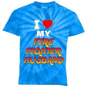 Funny Cute I Heart Love My Firefighter Husband Wife Meaningful Gift Kids Tie-Dye T-Shirt