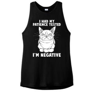 Funny Cat I Had My Patience Tested I'm Negative Ladies PosiCharge Tri-Blend Wicking Tank