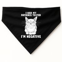 Funny Cat I Had My Patience Tested I'm Negative USA-Made Doggie Bandana
