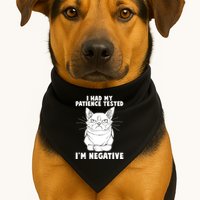Funny Cat I Had My Patience Tested I'm Negative USA-Made Doggie Bandana