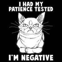 Funny Cat I Had My Patience Tested I'm Negative USA-Made Doggie Bandana
