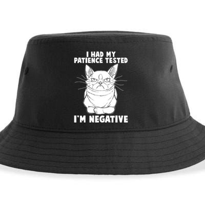 Funny Cat I Had My Patience Tested I'm Negative Sustainable Bucket Hat