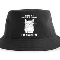 Funny Cat I Had My Patience Tested I'm Negative Sustainable Bucket Hat