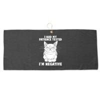 Funny Cat I Had My Patience Tested I'm Negative Large Microfiber Waffle Golf Towel