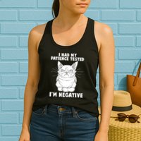 Funny Cat I Had My Patience Tested I'm Negative Womens Tank Top