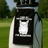 Funny Cat I Had My Patience Tested I'm Negative Golf Towel