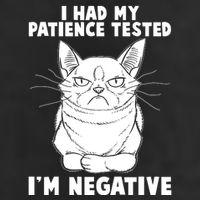 Funny Cat I Had My Patience Tested I'm Negative Microfiber Hand Towel