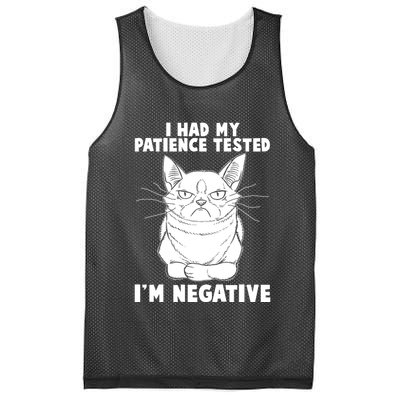 Funny Cat I Had My Patience Tested I'm Negative Mesh Reversible Basketball Jersey Tank