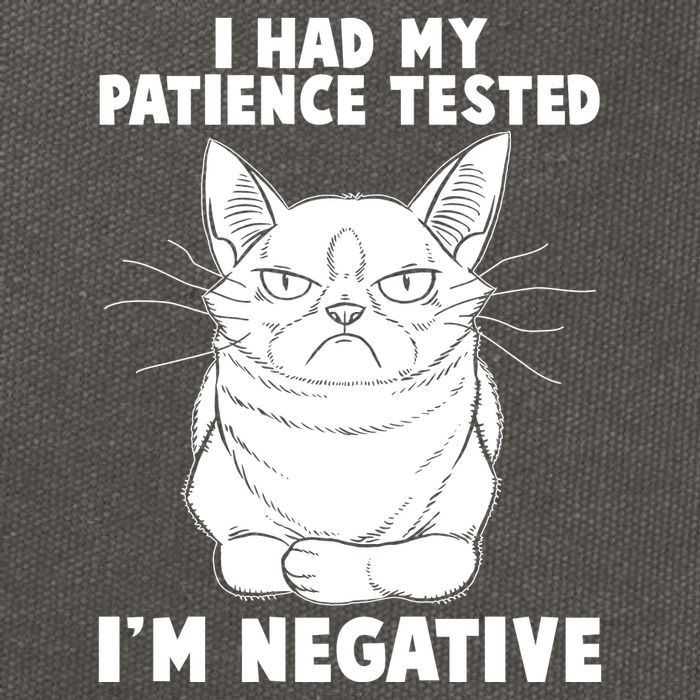 Funny Cat I Had My Patience Tested I'm Negative Cotton Canvas Backpack