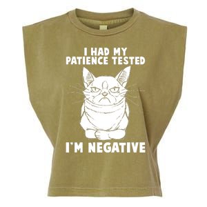 Funny Cat I Had My Patience Tested I'm Negative Garment-Dyed Women's Muscle Tee