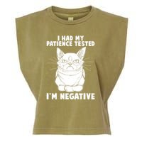 Funny Cat I Had My Patience Tested I'm Negative Garment-Dyed Women's Muscle Tee