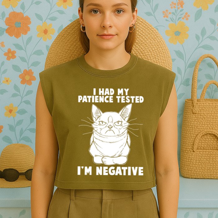 Funny Cat I Had My Patience Tested I'm Negative Garment-Dyed Women's Muscle Tee