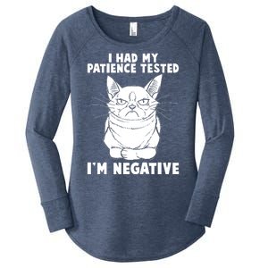 Funny Cat I Had My Patience Tested I'm Negative Women's Perfect Tri Tunic Long Sleeve Shirt