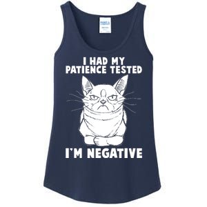 Funny Cat I Had My Patience Tested I'm Negative Ladies Essential Tank