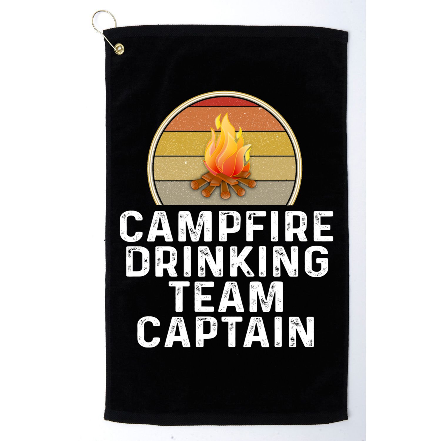 Funny Campfire Ing Team Captain Camp Camping Outdoor Gift Golf Towel
