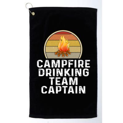 Funny Campfire Ing Team Captain Camp Camping Outdoor Gift Platinum Collection Golf Towel