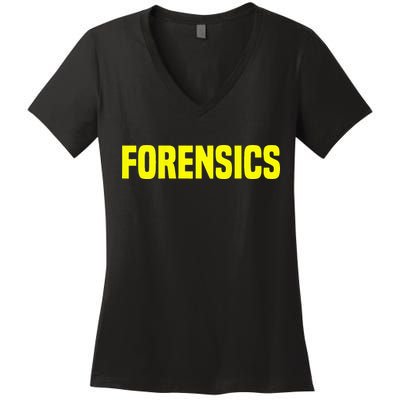 Forensics Crime Investigator Detectives Policemen Women's V-Neck T-Shirt