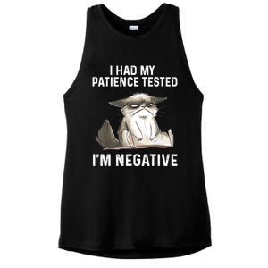 Funny Cat I Had My Patience Tested I'm NEGATIVE Ladies PosiCharge Tri-Blend Wicking Tank