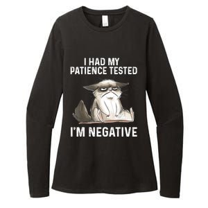 Funny Cat I Had My Patience Tested I'm NEGATIVE Womens CVC Long Sleeve Shirt