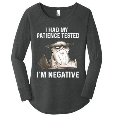 Funny Cat I Had My Patience Tested I'm NEGATIVE Women's Perfect Tri Tunic Long Sleeve Shirt